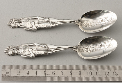 Full Figural Indian Sterling Silver Souvenir Spoons (Pair) - Mudlavia, Kramer
